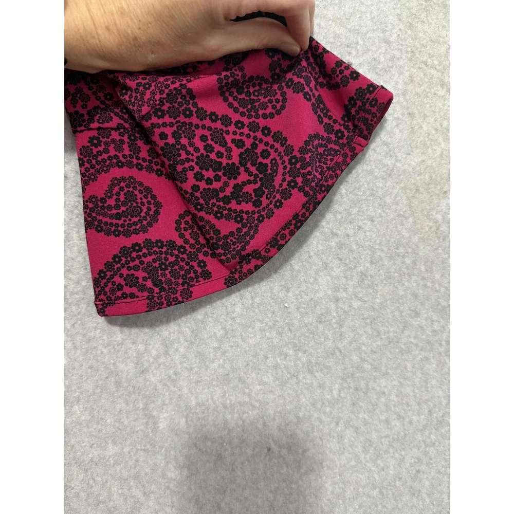 Michael Kors Dress Womens 2X Pink‎ Paisley Jersey Bell Sleeve Shift Midi Casual